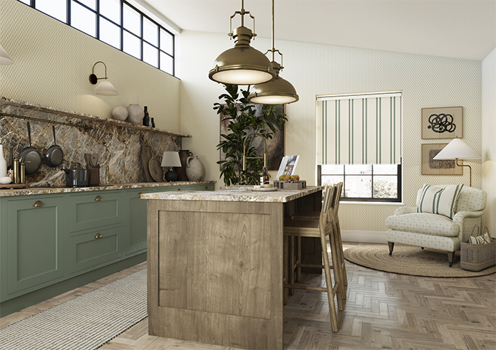 Adelaide, Winnies Stripe Barbing Green - Roller Blind - Image 7